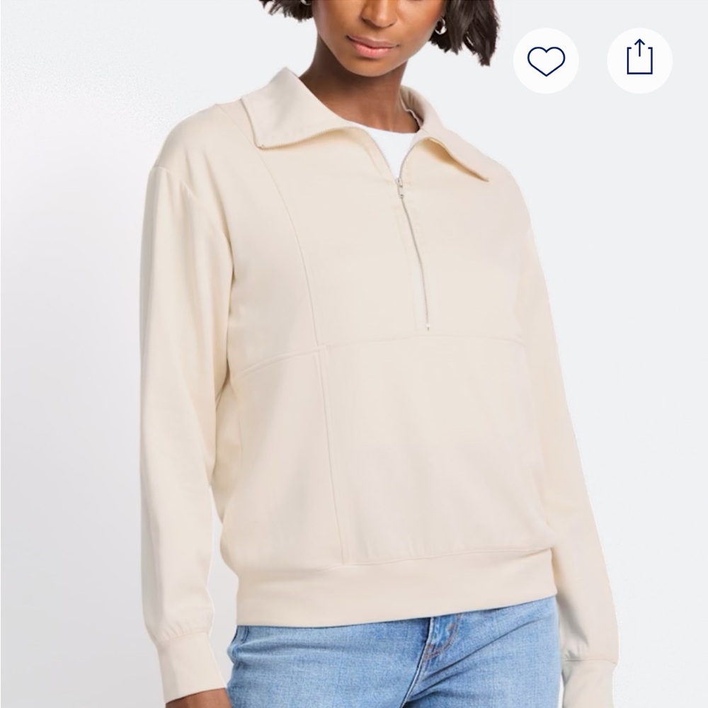 Cream Half-Zip Sweater